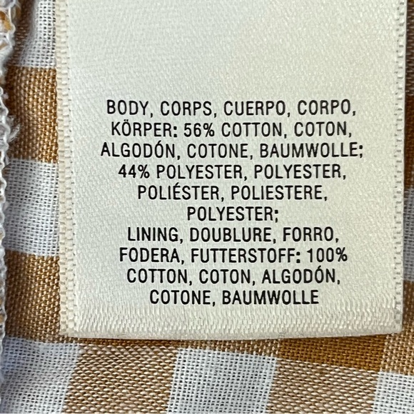 Anthropologie Maeve Scalloped Crop Top Sz‎ 6 Neutral Motif Brown Spaghetti strap - Picture 9 of 13